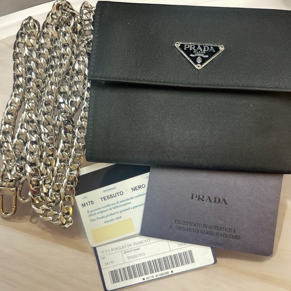 PRADA Tessato Black Nylon Tri-fold wallet - Picture 2 of 11